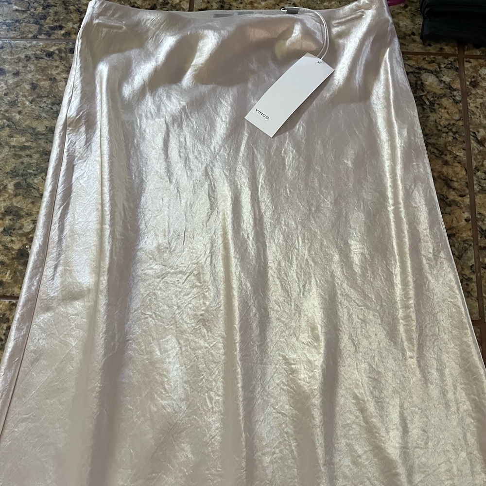 Vince midi silk skirt